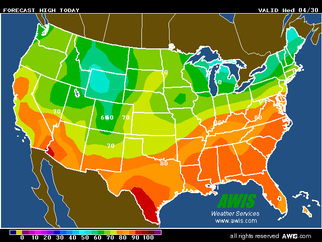 max temps